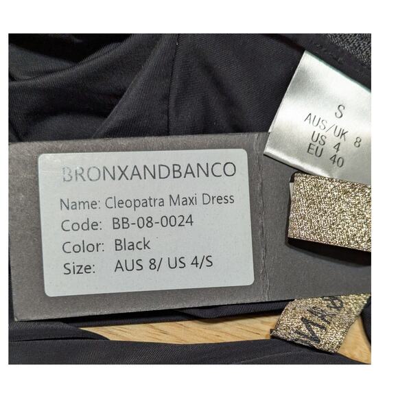 Bronx and Banco Cleopatra Small Black Maxi Dress Designer Gown Sexy Halter Dress - Picture 15 of 16